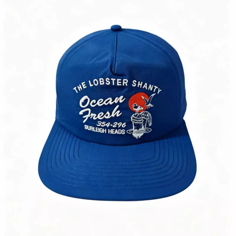 Flat brim soft crown 5-panel cap